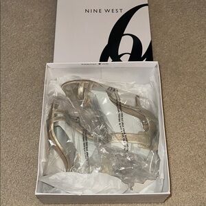 Nine West Gold Strappy Heels for Special Occasions